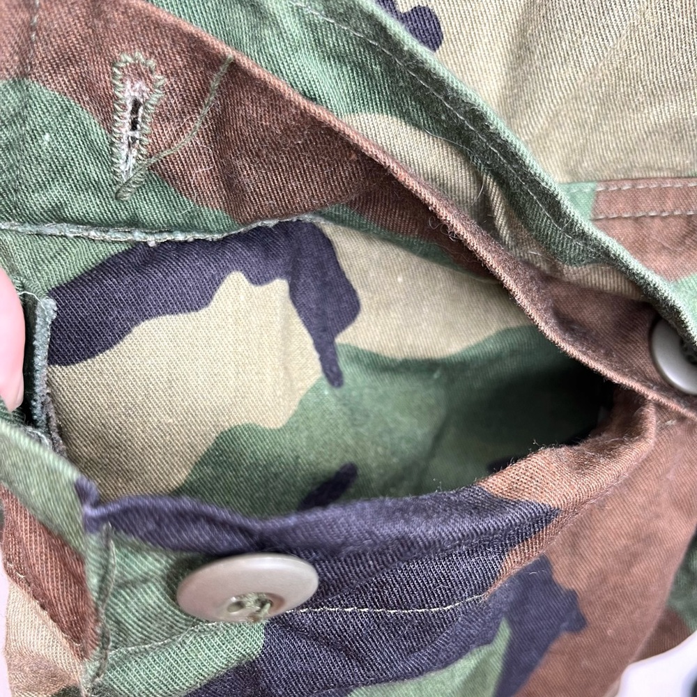 Vtg US Army Issue Combat Woodland Camouflage Field Jacket Coat Mens Small Long - Picture 5 of 13